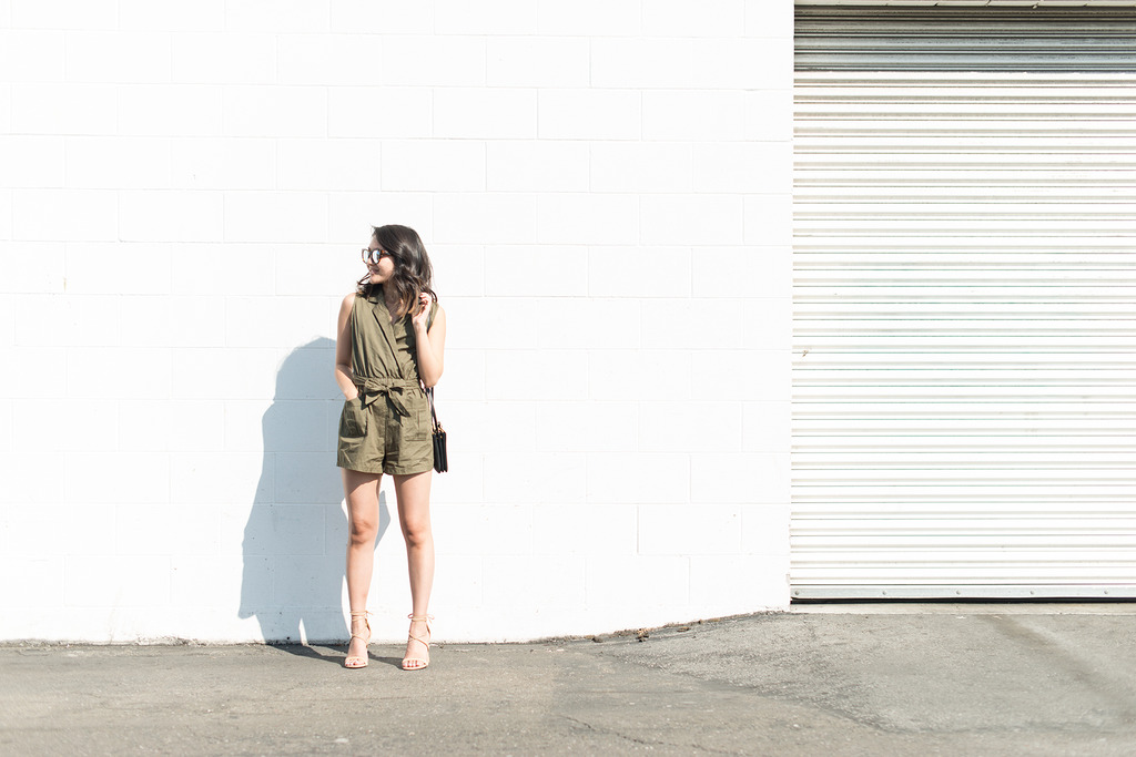 military green romper