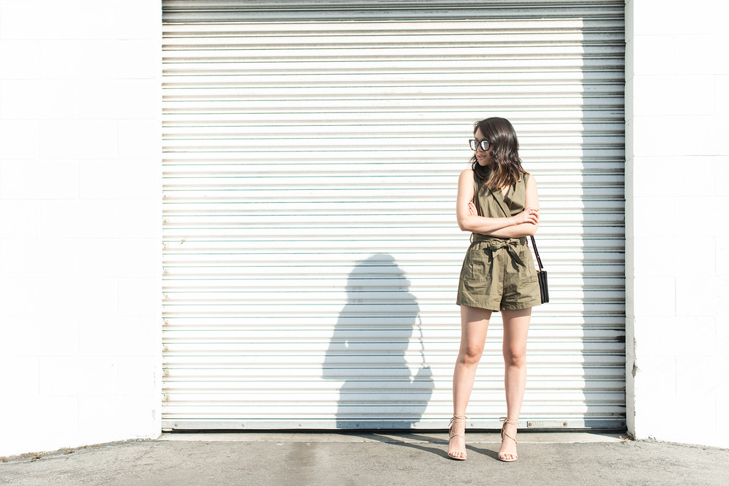military green romper