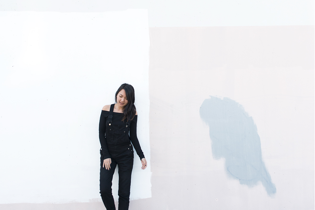 overalls & off the shoulder top