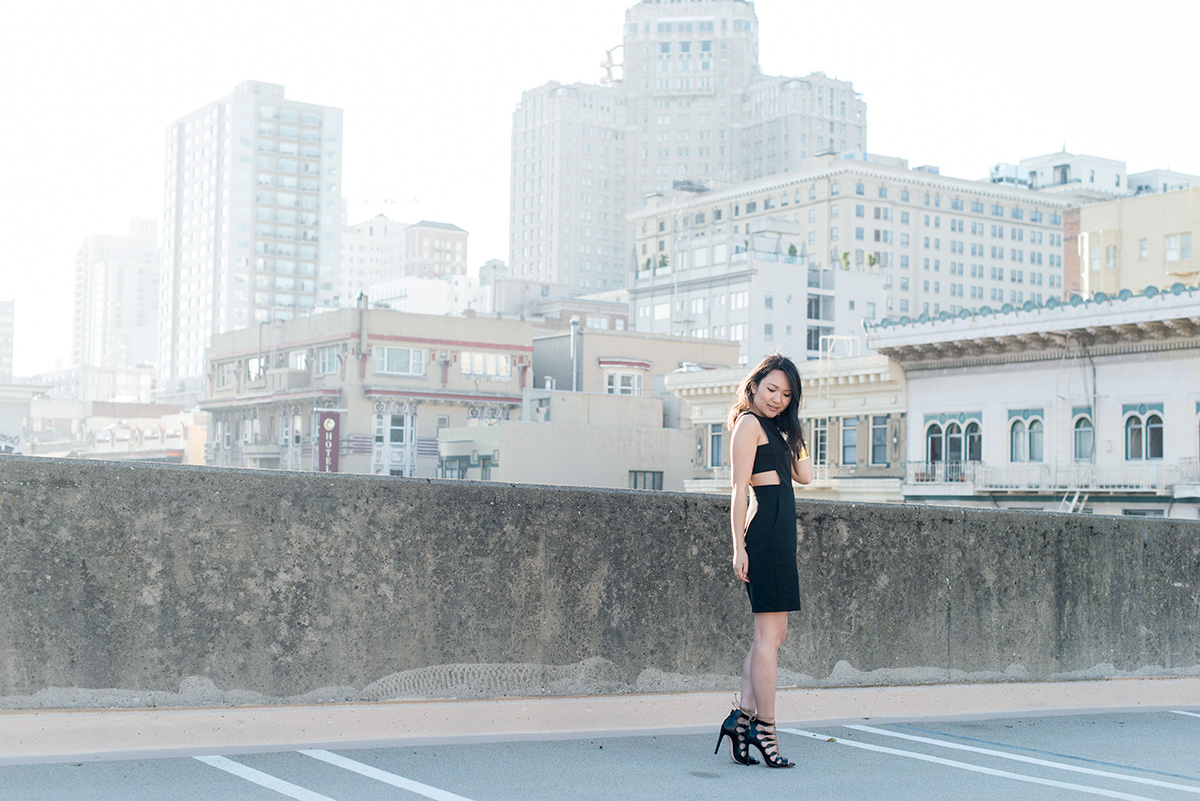 black cutout dress