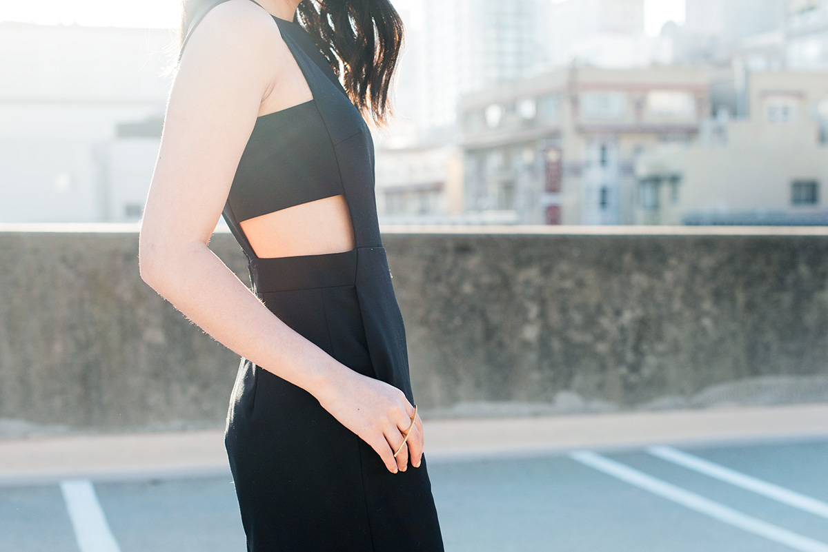 black cutout dress