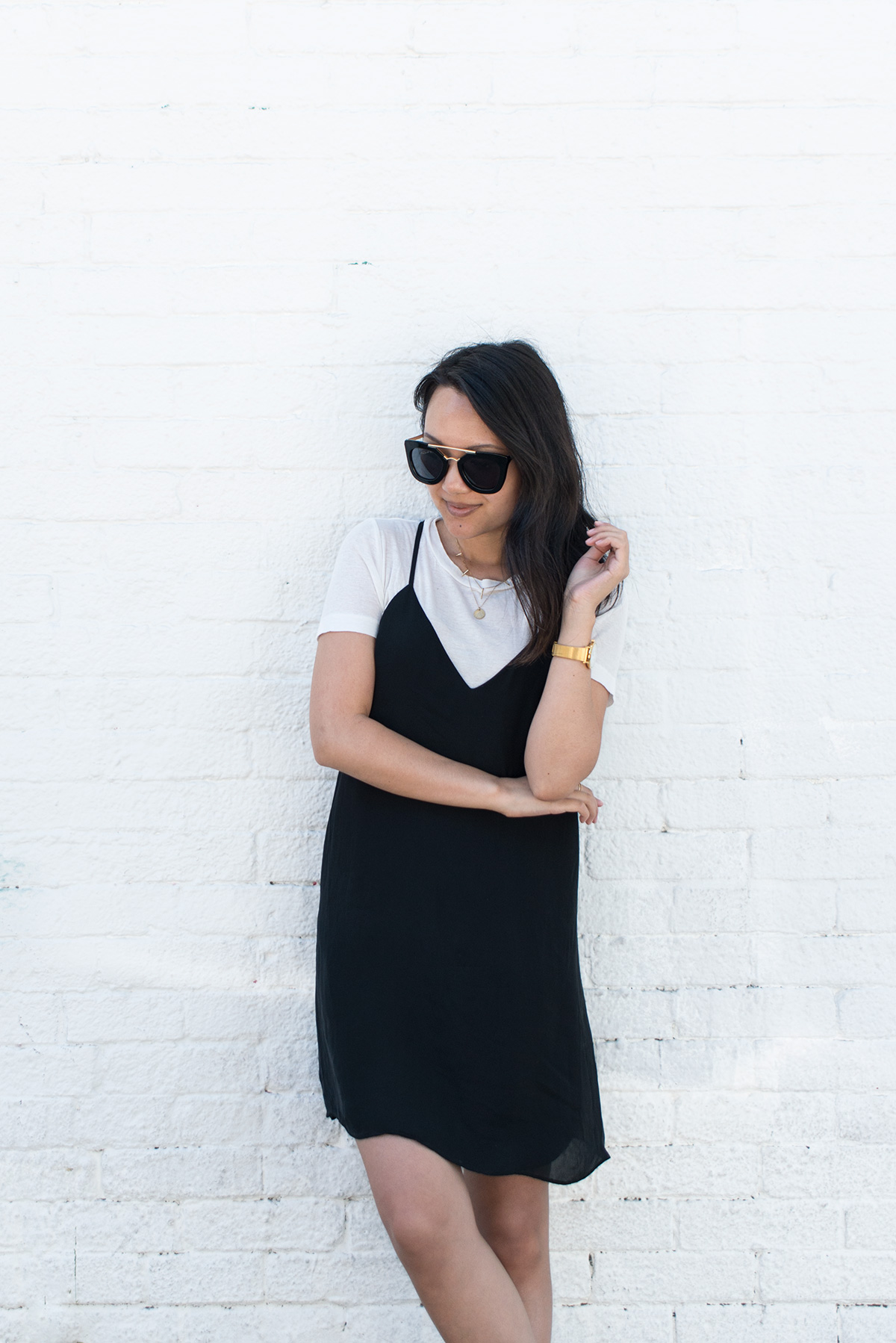 slip dress over tee