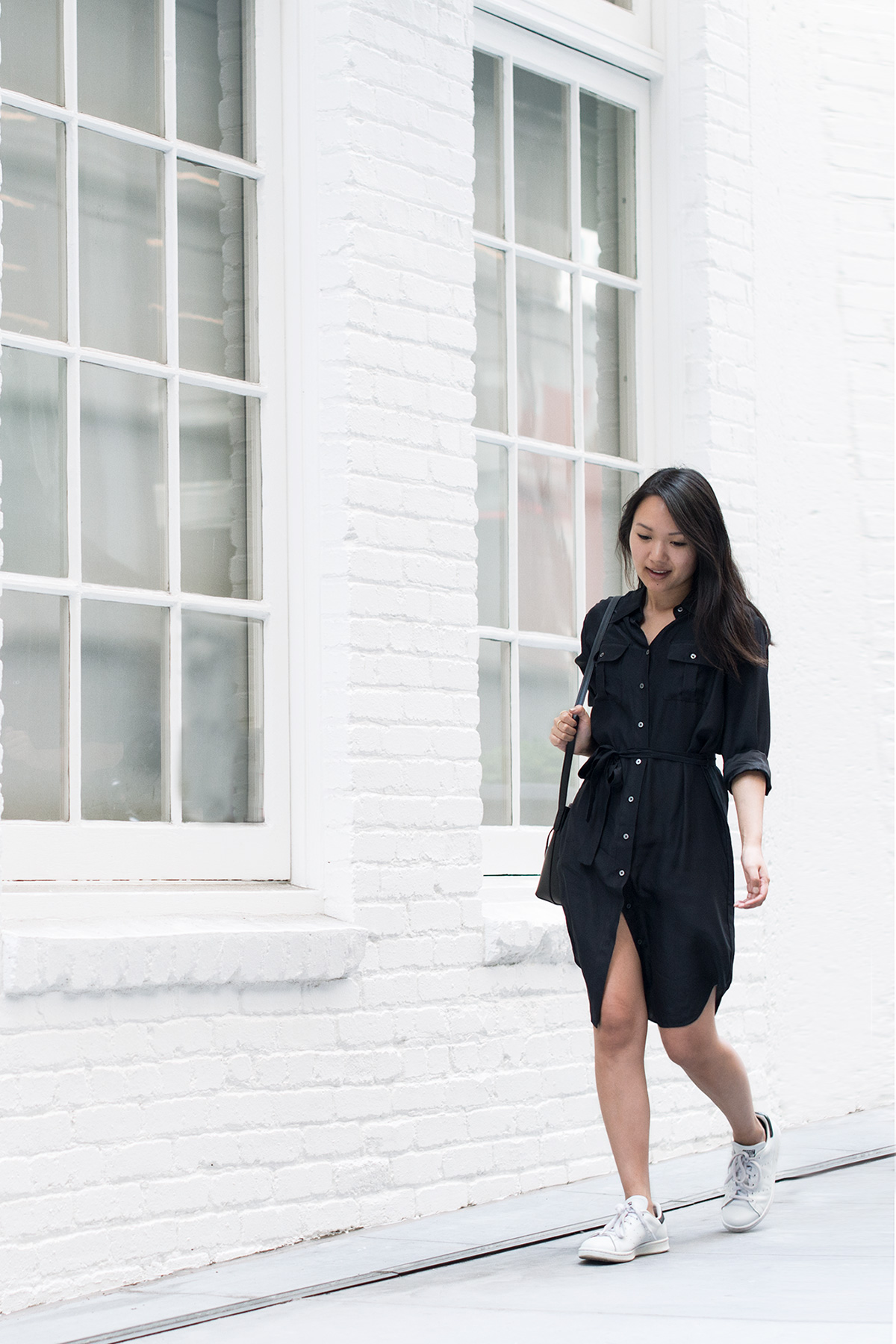 black shirtdress