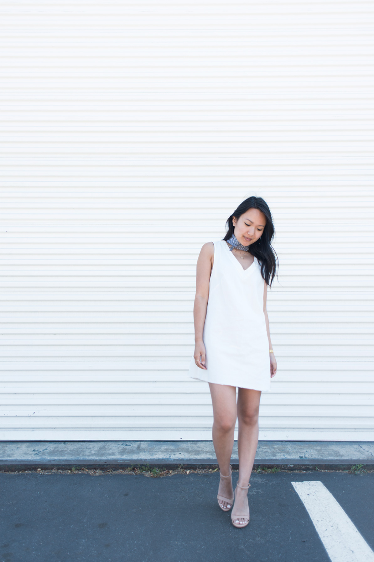 white denim dress