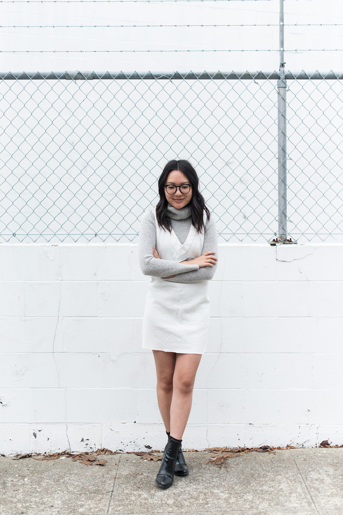 turtleneck under dress