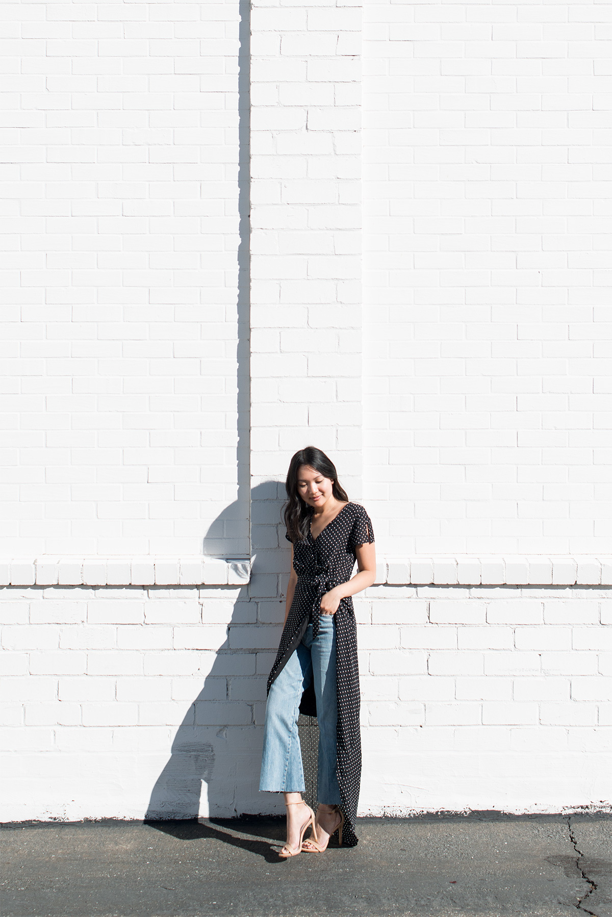polka dot wrap dress