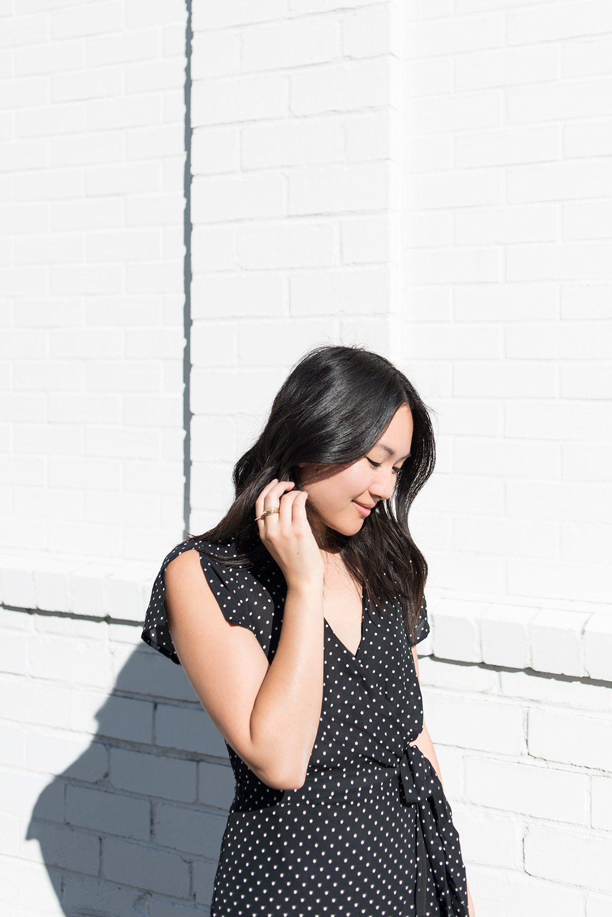 polka dot wrap dress