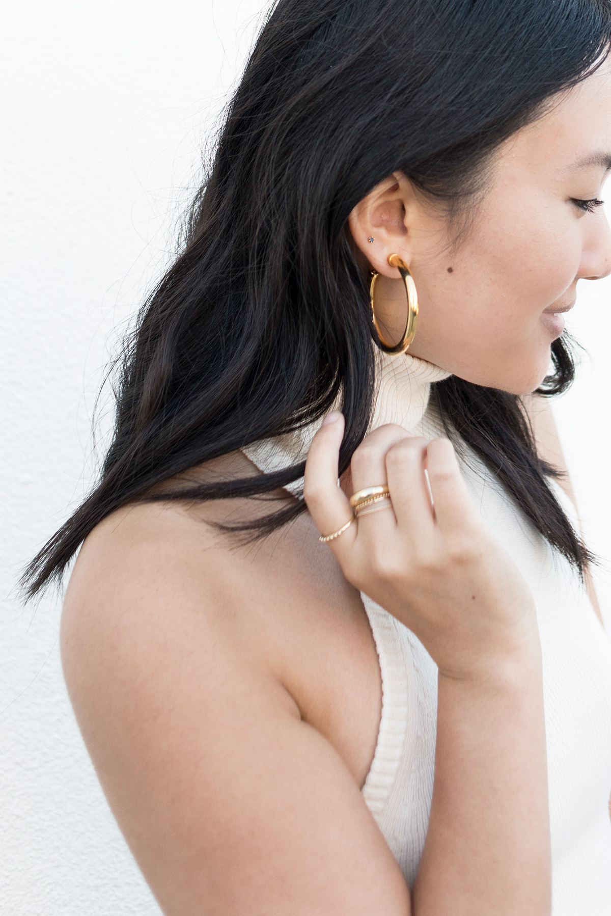 Kenneth Jay Lane hoop earrings