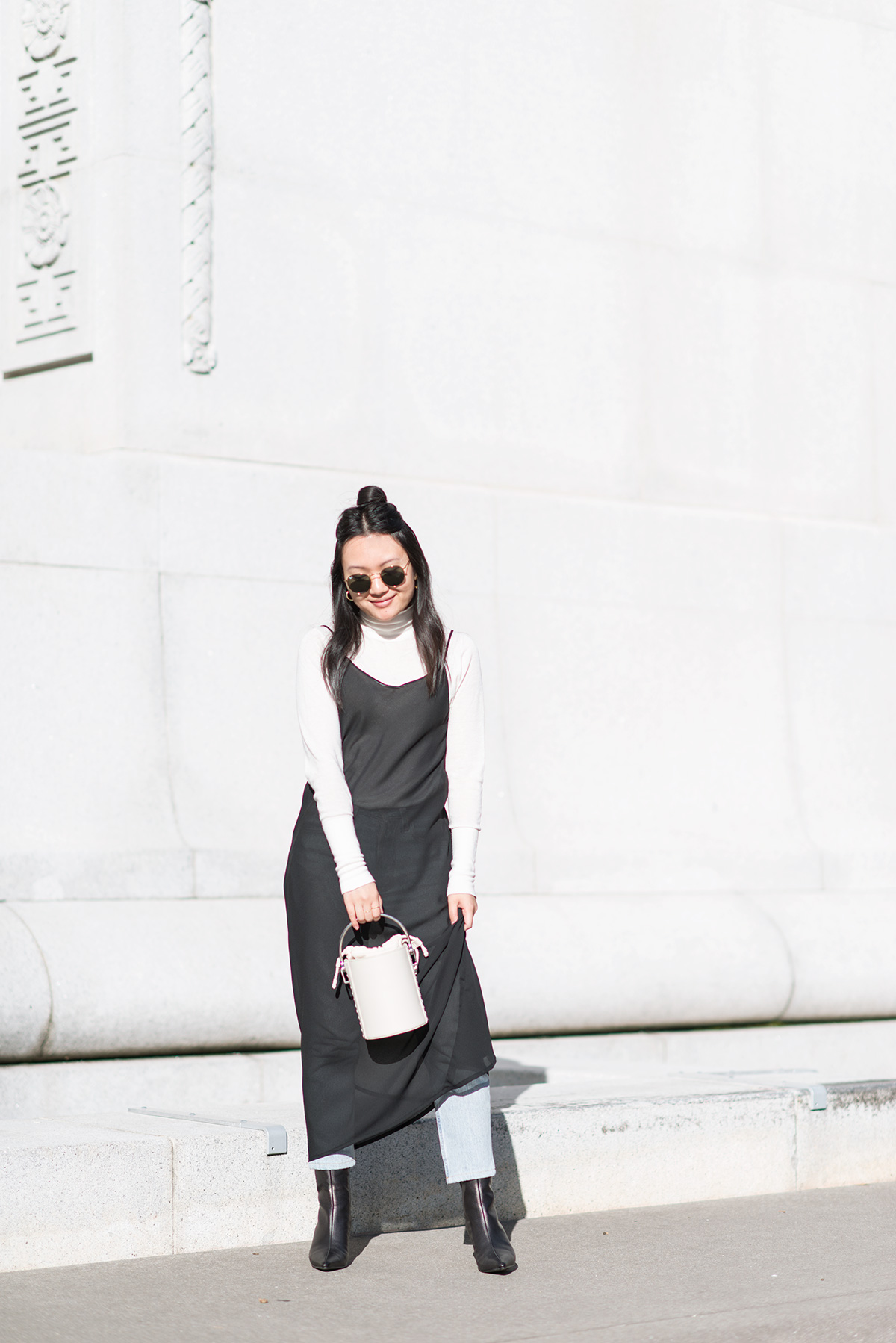 sheer black slip dress