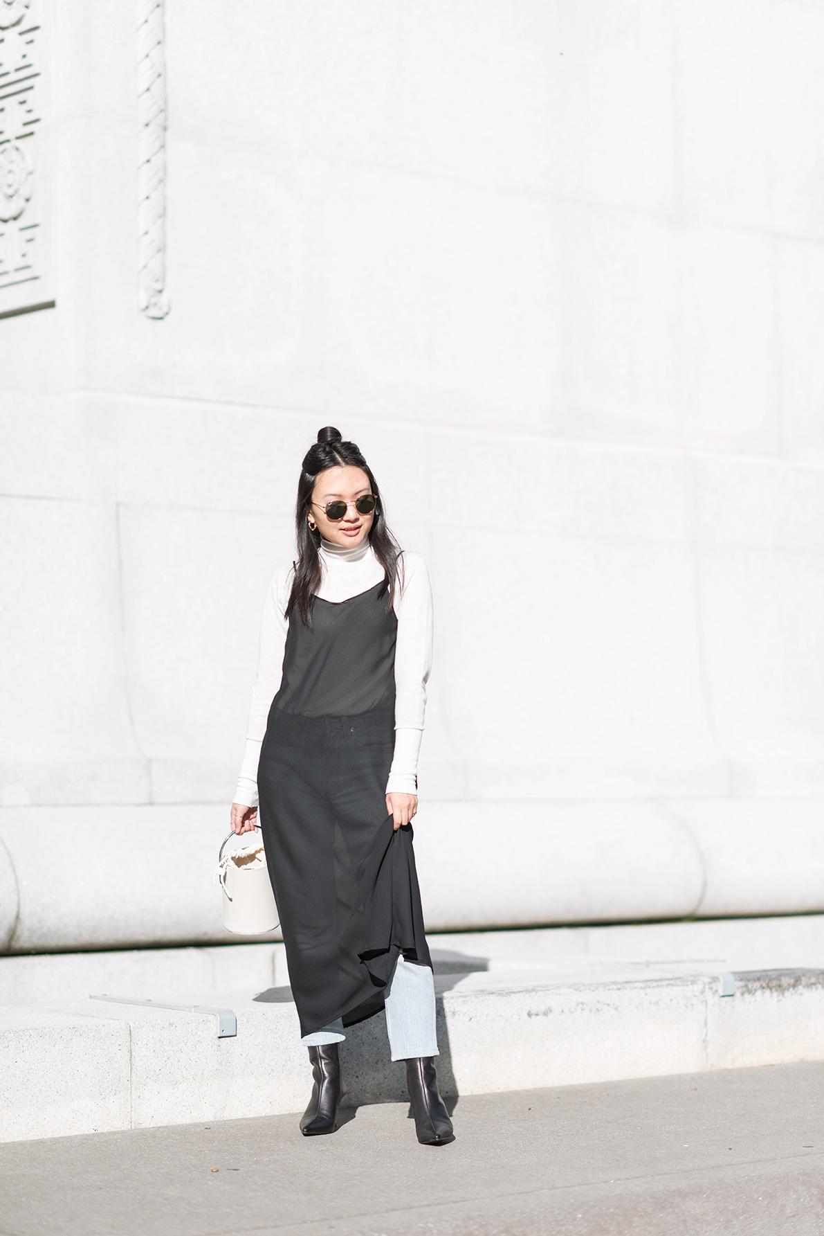 sheer black slip dress