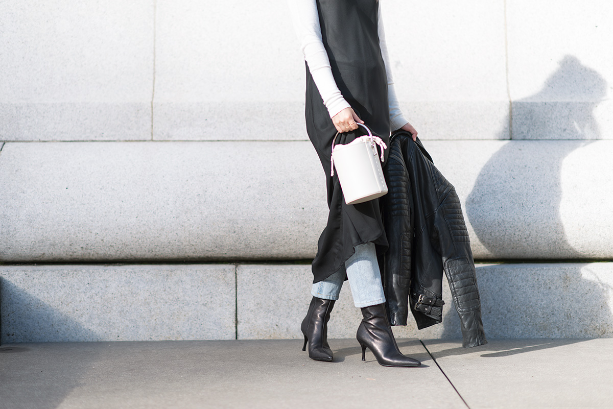 sheer black slip dress