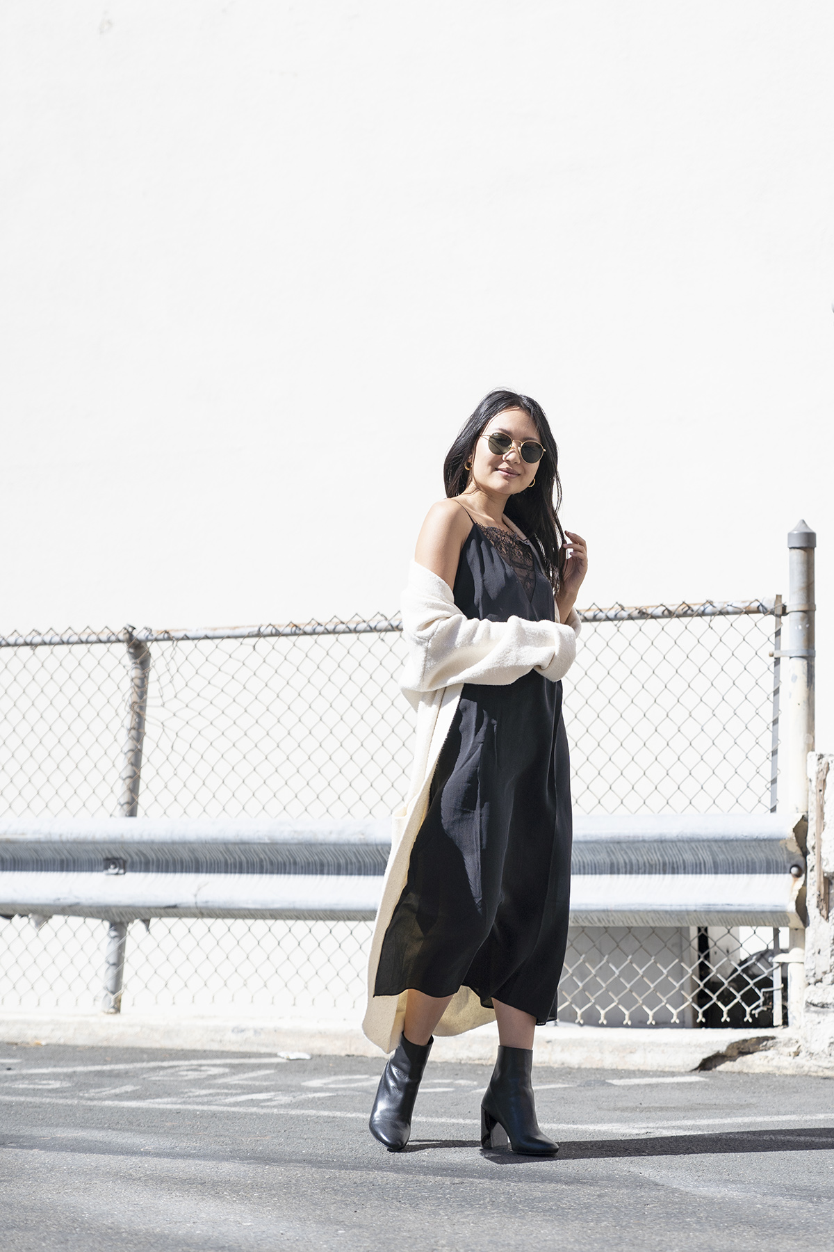 Anine Bing Deep V Lace Slip Dress