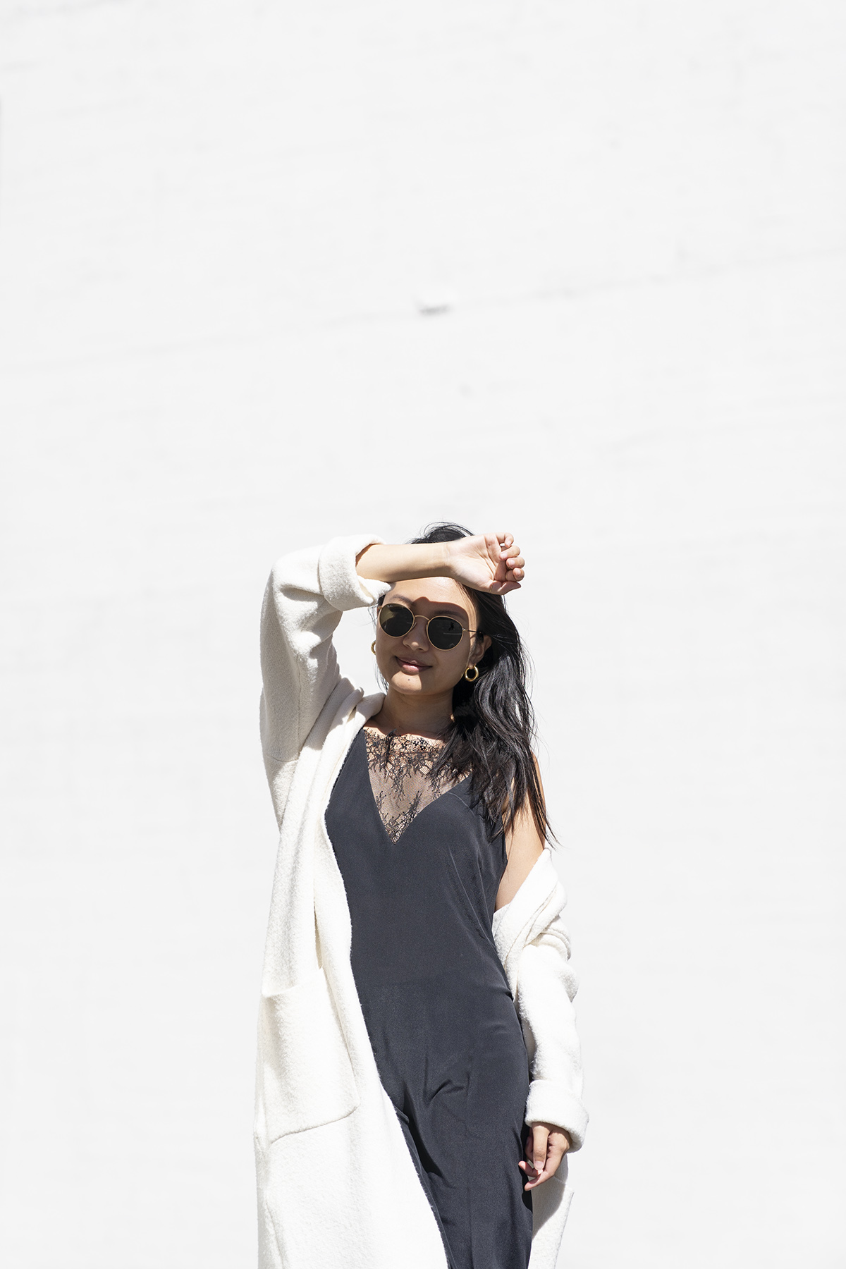 Anine Bing Deep V Lace Slip Dress