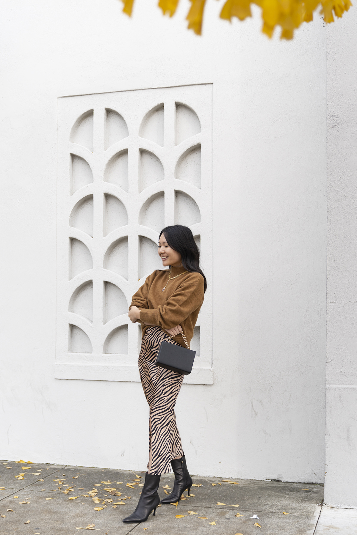 Zebra print slip dress
