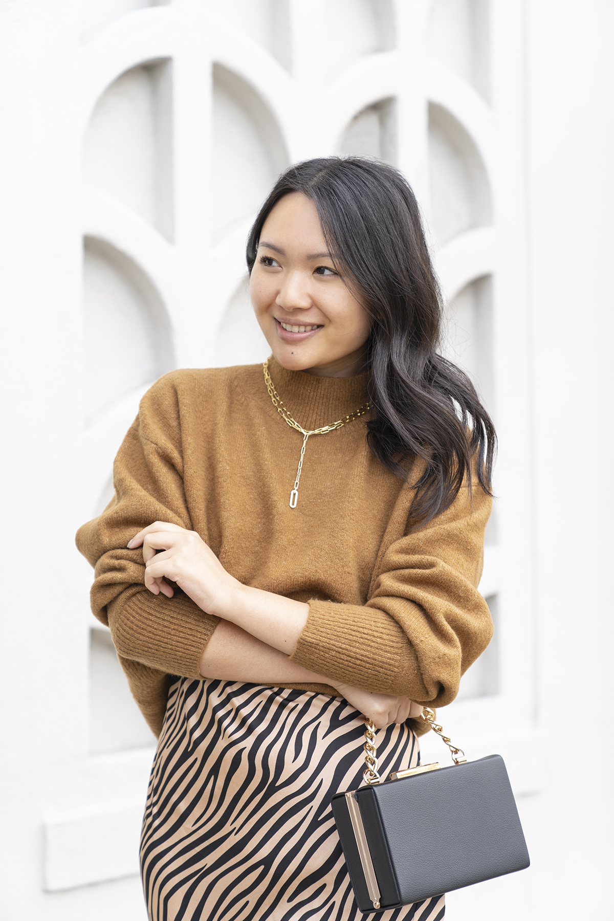 Zebra print slip dress