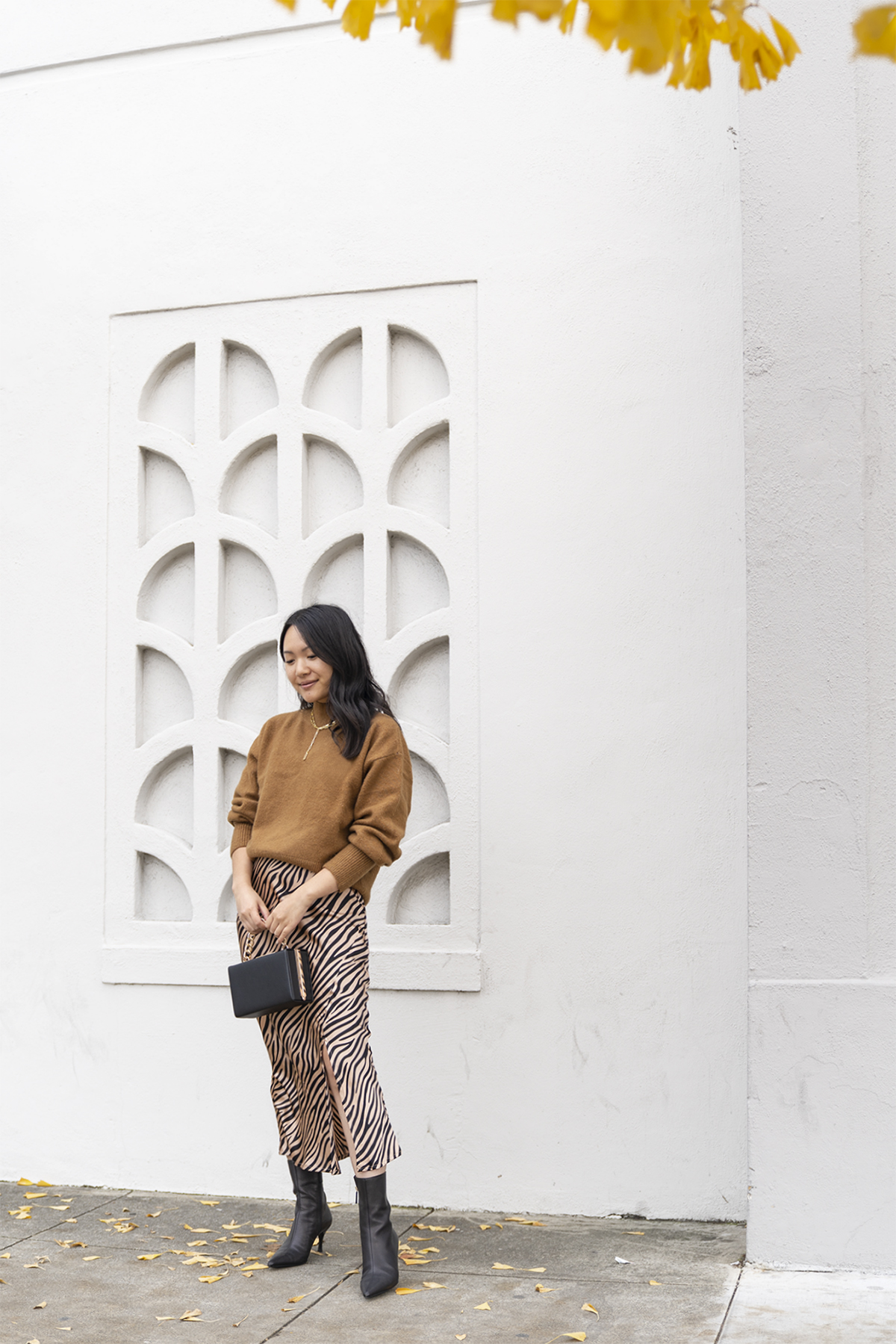 Zebra print slip dress