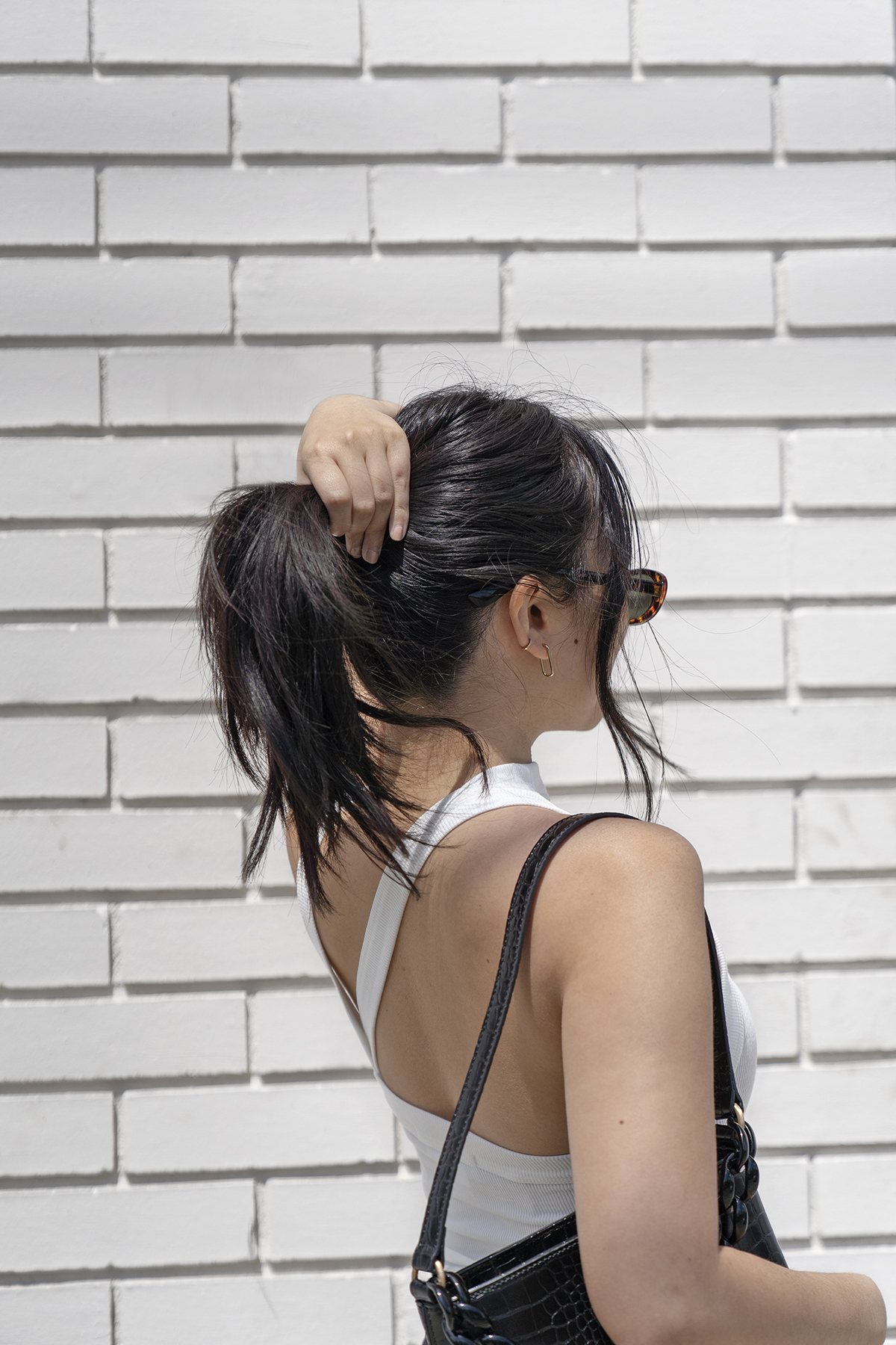 Aurate gold link hoop earrings