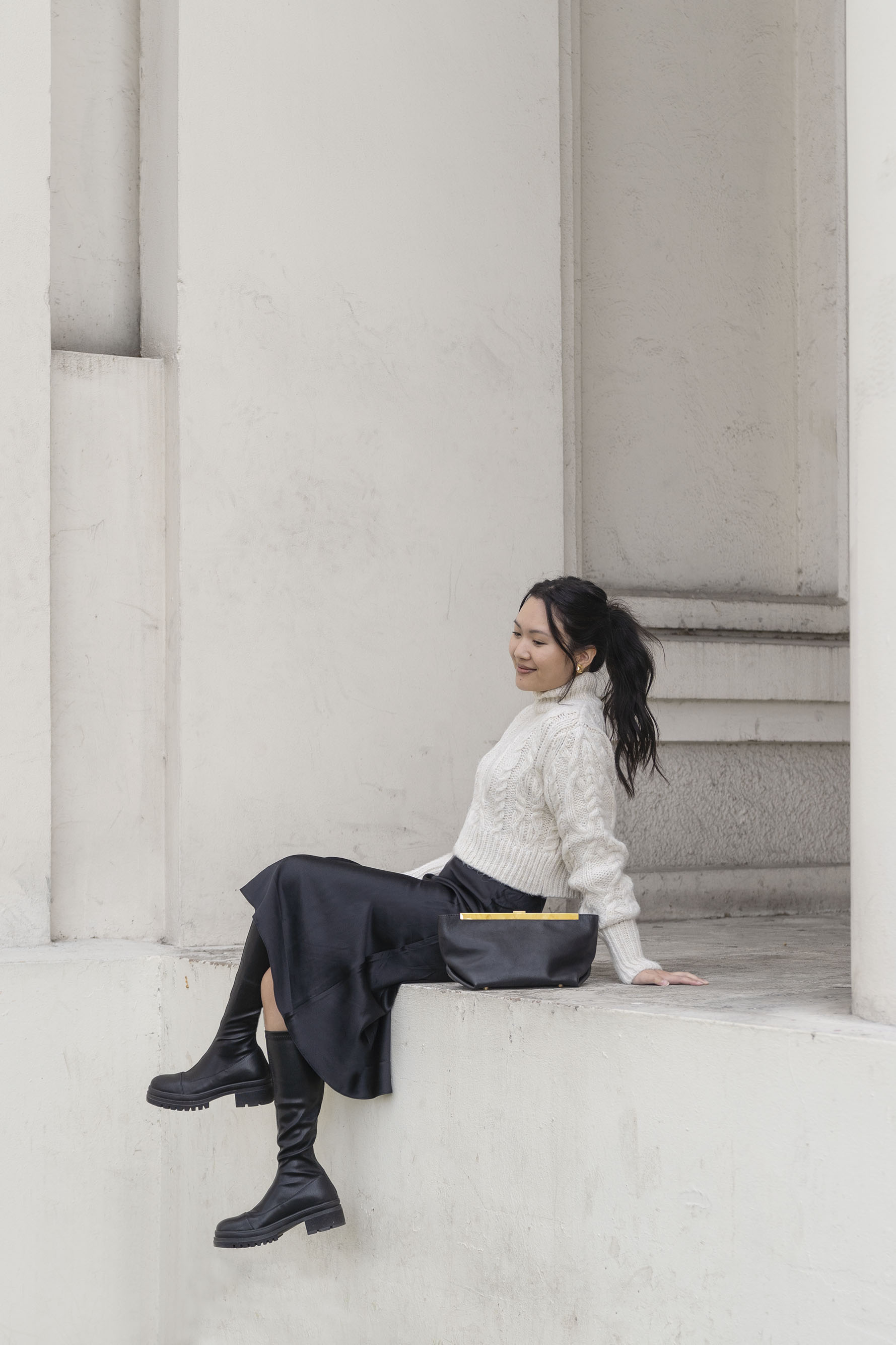 how to wear a slip skirt in winter
