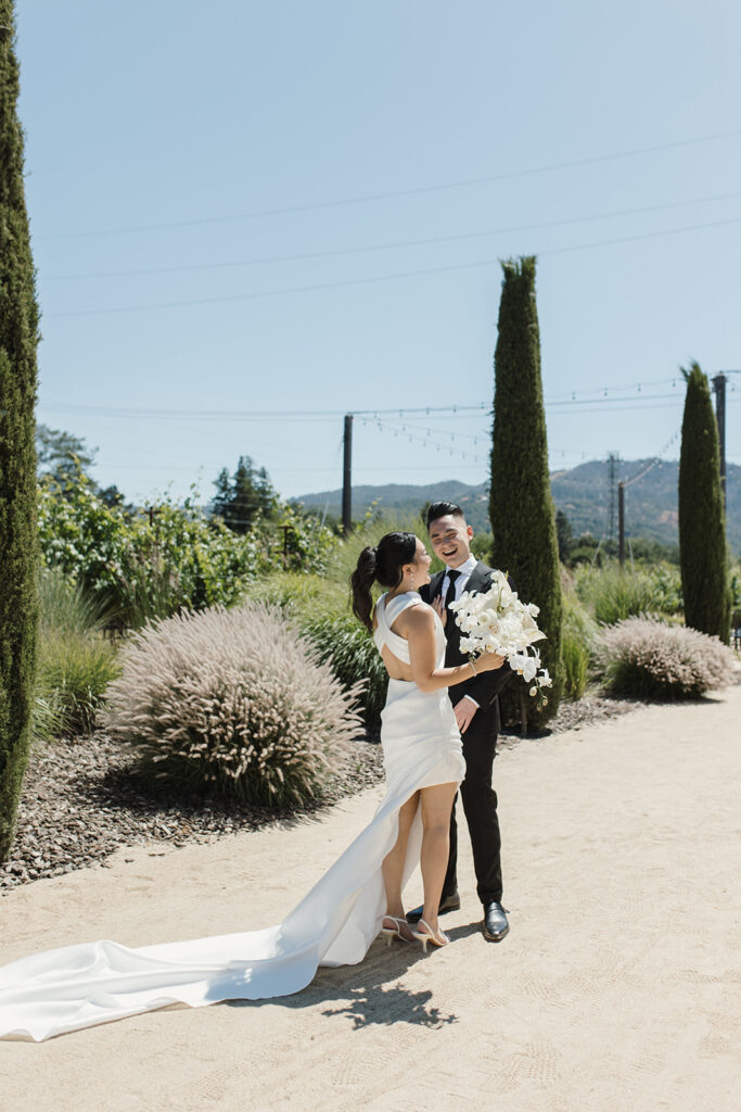 Stephanie and David's wedding in Napa, California. Photo by Nicole Donnelly.